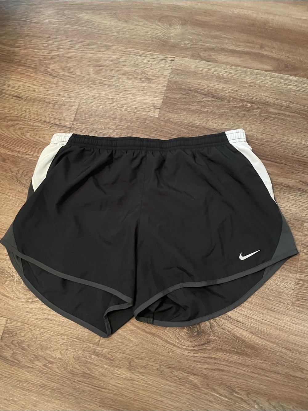 Nike Black Athletic Shorts with White Side Panels